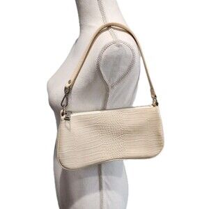 JW PEI Ivory Croc Eva Shoulder Handbag